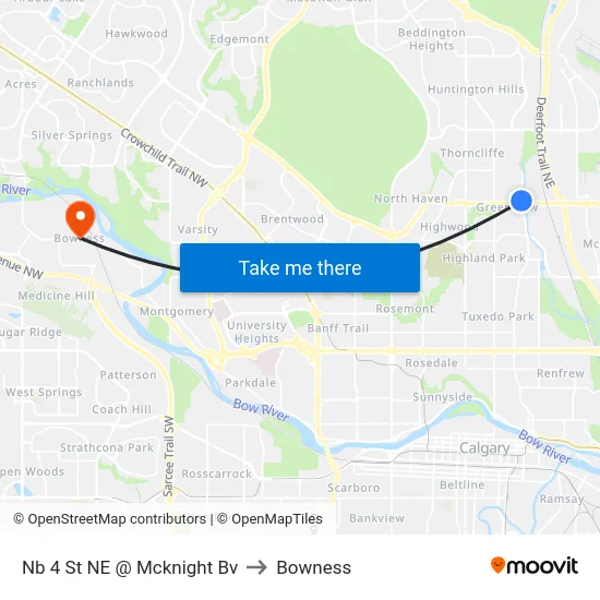 Nb 4 St NE @ Mcknight Bv to Bowness map