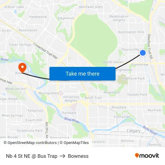 Nb 4 St NE @ Bus Trap to Bowness map
