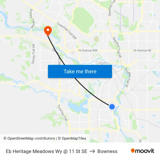 Eb Heritage Meadows Wy @ 11 St SE to Bowness map