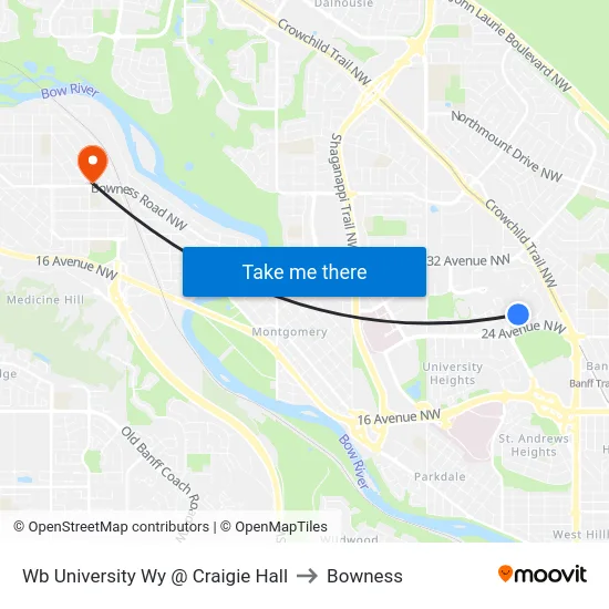 Wb University Wy @ Craigie Hall to Bowness map