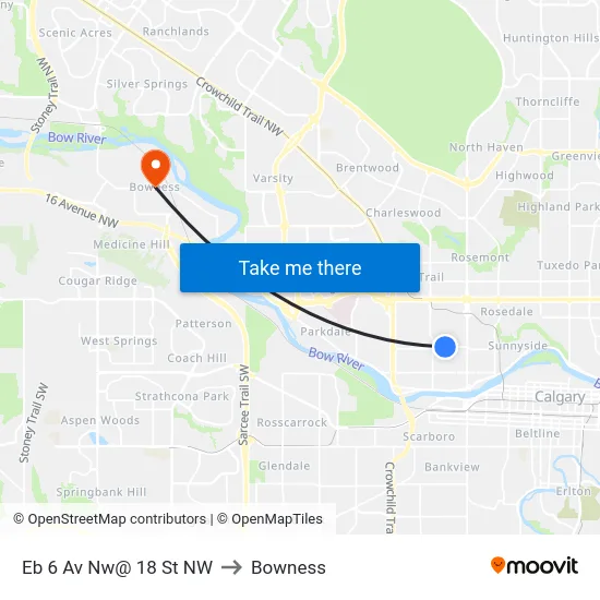 Eb 6 Av Nw@ 18 St NW to Bowness map