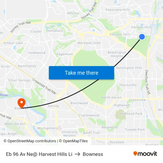 Eb 96 Av Ne@ Harvest Hills Li to Bowness map