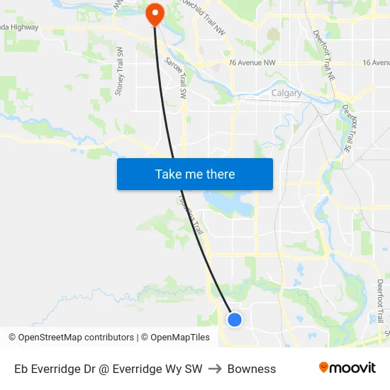 Eb Everridge Dr @ Everridge Wy SW to Bowness map