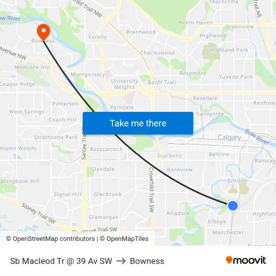 Sb Macleod Tr @ 39 Av SW to Bowness map