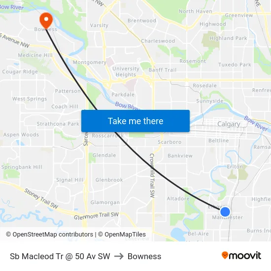 Sb Macleod Tr @ 50 Av SW to Bowness map