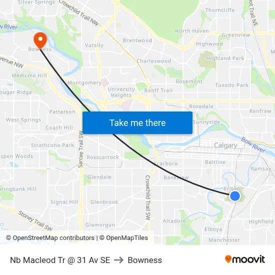 Nb Macleod Tr @ 31 Av SE to Bowness map