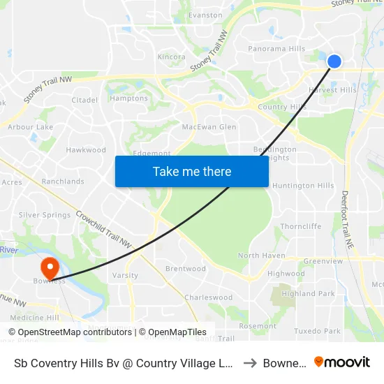 Sb Coventry Hills Bv @ Country Village Ld NE to Bowness map