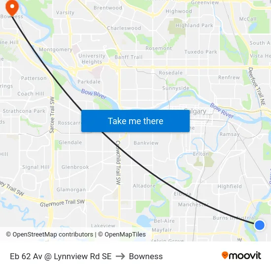 Eb 62 Av @ Lynnview Rd SE to Bowness map