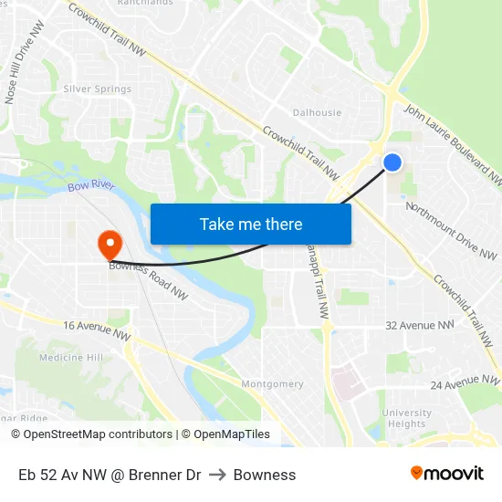 Eb 52 Av NW @ Brenner Dr to Bowness map