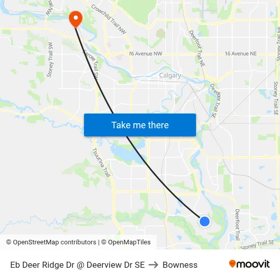 Eb Deer Ridge Dr @ Deerview Dr SE to Bowness map