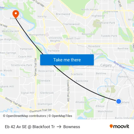 Eb 42 Av SE @ Blackfoot Tr to Bowness map