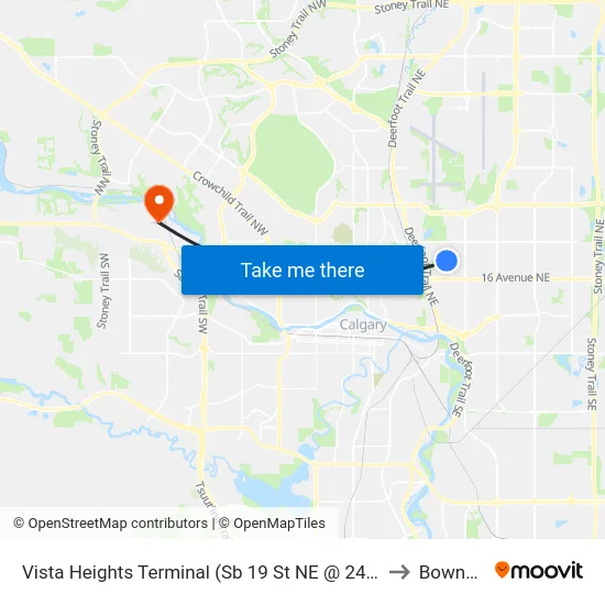 Vista Heights Terminal (Sb 19 St NE @ 24 Av Ne) to Bowness map
