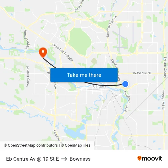 Eb Centre Av @ 19 St E to Bowness map