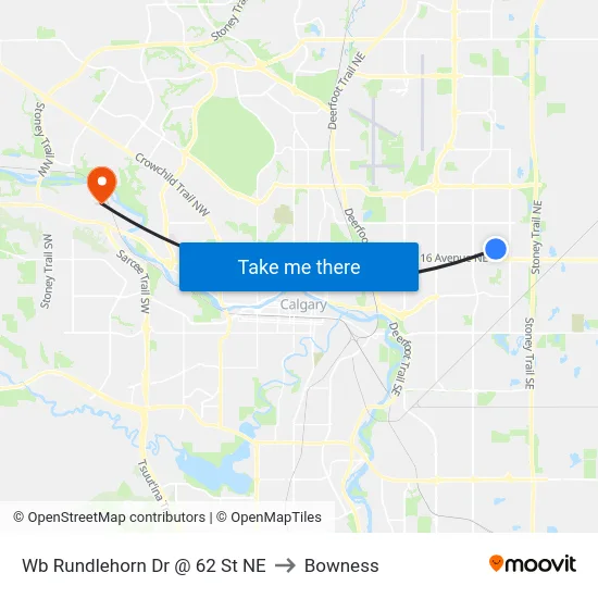 Wb Rundlehorn Dr @ 62 St NE to Bowness map