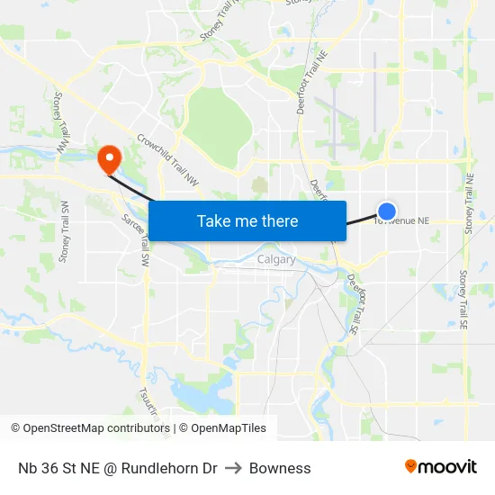 Nb 36 St NE @ Rundlehorn Dr to Bowness map