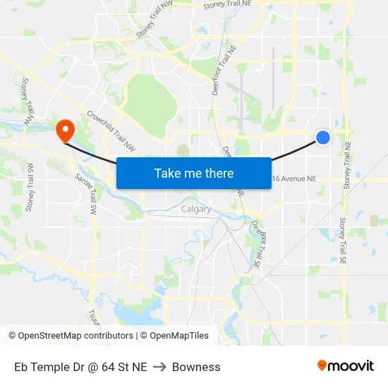 Eb Temple Dr @ 64 St NE to Bowness map
