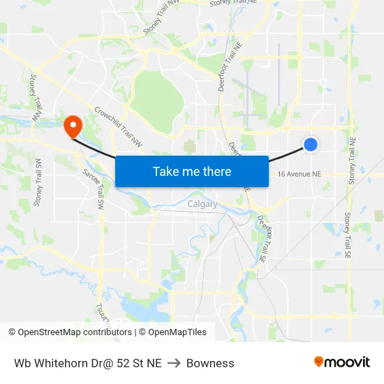 Wb Whitehorn Dr@ 52 St NE to Bowness map