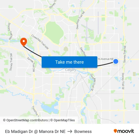 Eb Madigan Dr @ Manora Dr NE to Bowness map
