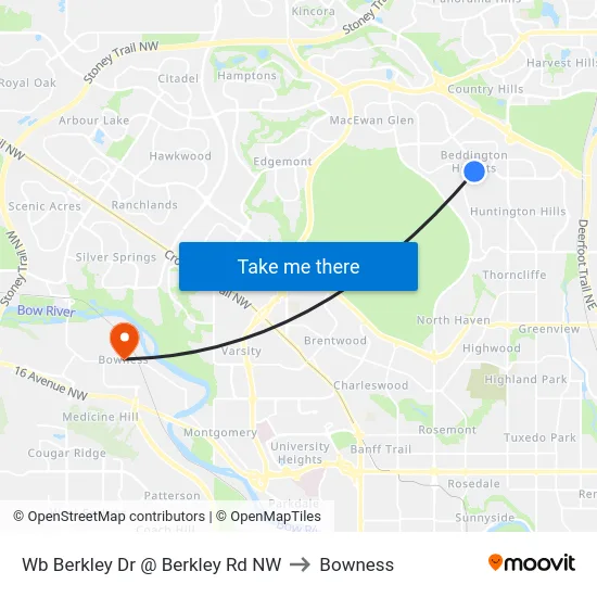 Wb Berkley Dr @ Berkley Rd NW to Bowness map