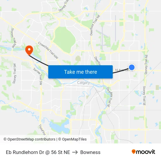 Eb Rundlehorn Dr @ 56 St NE to Bowness map