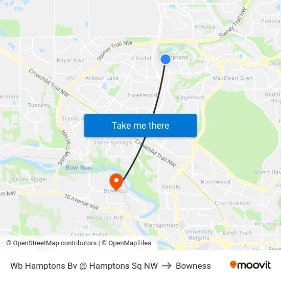 Wb Hamptons Bv @ Hamptons Sq NW to Bowness map