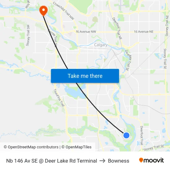 Nb 146 Av SE @ Deer Lake Rd Terminal to Bowness map