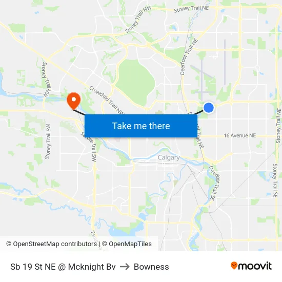 Sb 19 St NE @ Mcknight Bv to Bowness map