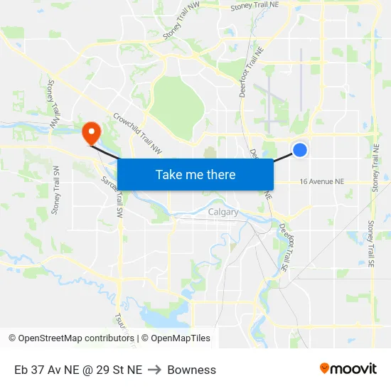 Eb 37 Av NE @ 29 St NE to Bowness map