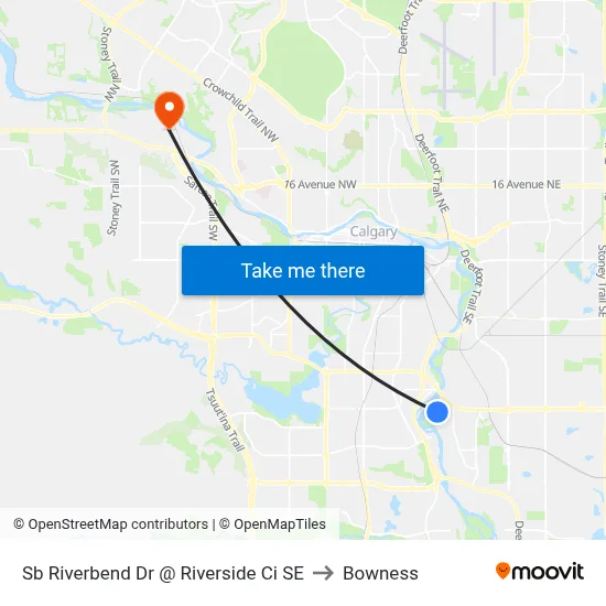 Sb Riverbend Dr @ Riverside Ci SE to Bowness map
