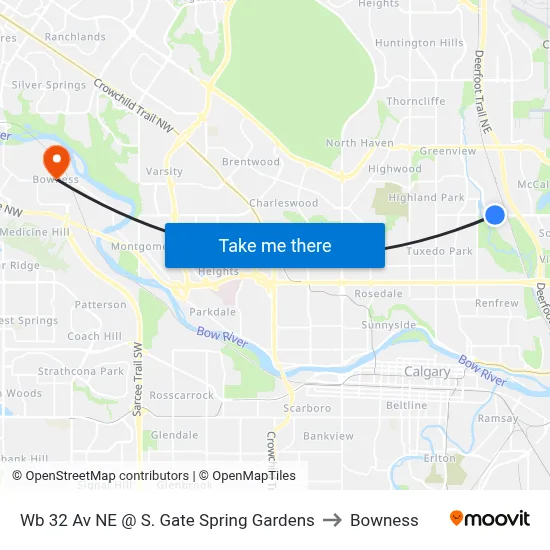 Wb 32 Av NE @ S. Gate Spring Gardens to Bowness map