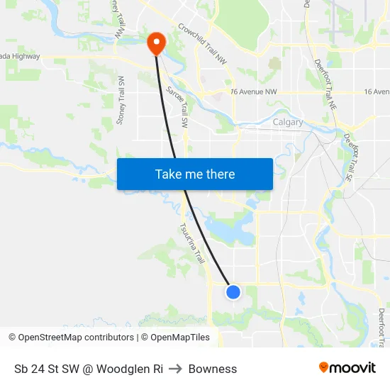 Sb 24 St SW @ Woodglen Ri to Bowness map