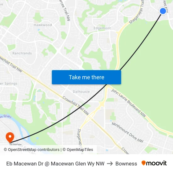 Eb Macewan Dr @ Macewan Glen Wy NW to Bowness map