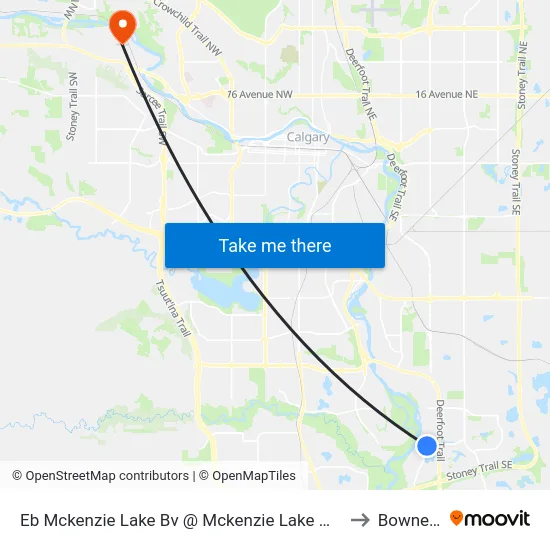 Eb Mckenzie Lake Bv @ Mckenzie Lake Wy SE to Bowness map