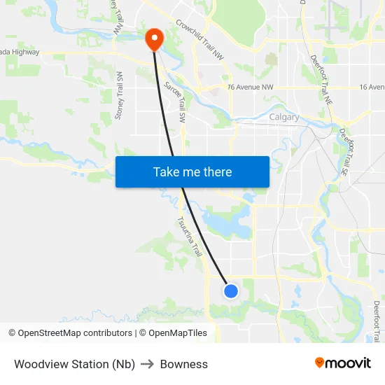 Woodview Station (Nb) to Bowness map