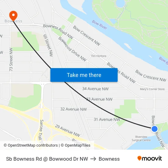 Sb Bowness Rd @ Bowwood Dr NW to Bowness map