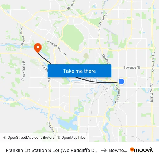 Franklin Lrt Station S Lot (Wb Radcliffe Dr Se) to Bowness map