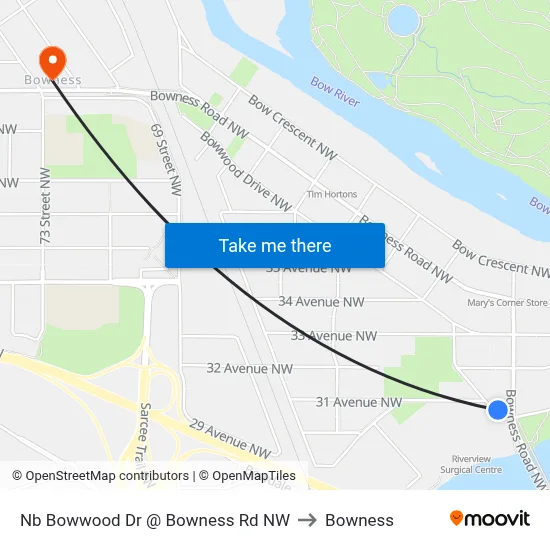 Nb Bowwood Dr @ Bowness Rd NW to Bowness map