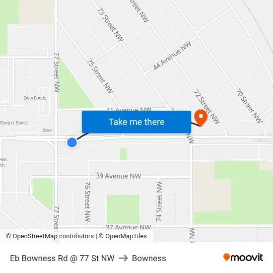 Eb Bowness Rd @ 77 St NW to Bowness map