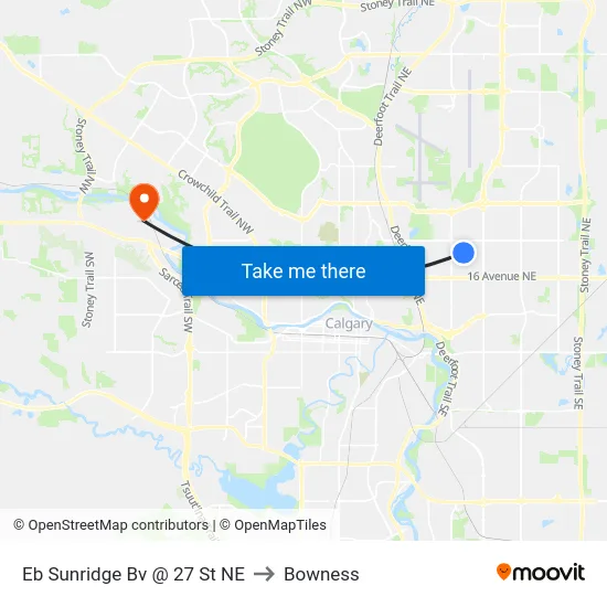 Eb Sunridge Bv @ 27 St NE to Bowness map