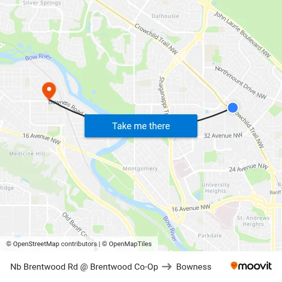 Nb Brentwood Rd @ Brentwood Co-Op to Bowness map