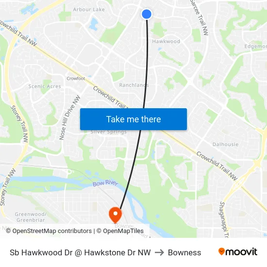 Sb Hawkwood Dr @ Hawkstone Dr NW to Bowness map