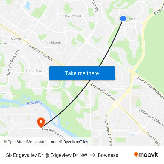 Sb  Edgevalley Dr @ Edgeview Dr NW to Bowness map