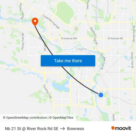 Nb 21 St @ River Rock Rd SE to Bowness map