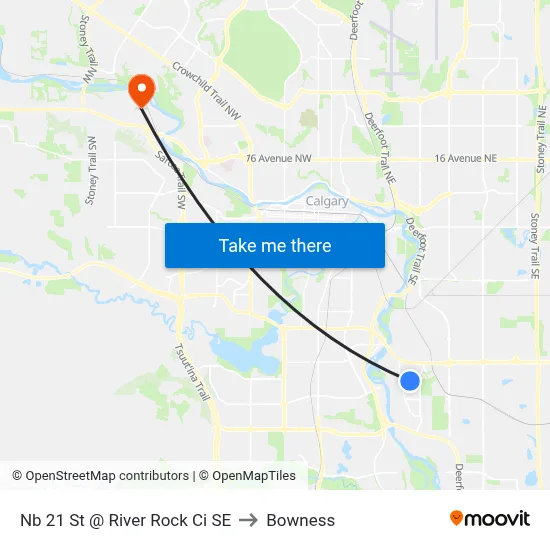 Nb 21 St @ River Rock Ci SE to Bowness map