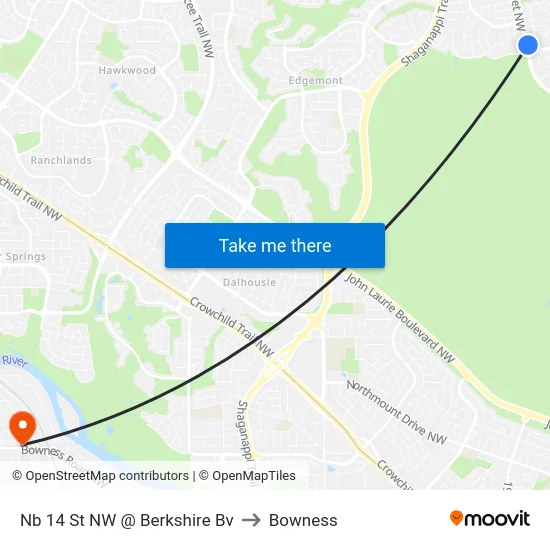 Nb 14 St NW @ Berkshire Bv to Bowness map