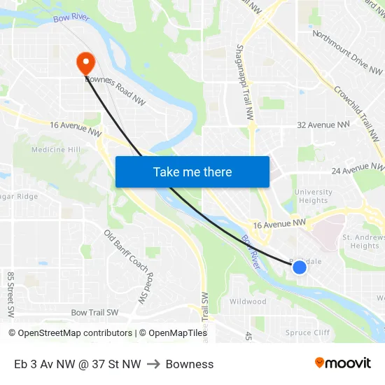 Eb 3 Av NW @ 37 St NW to Bowness map