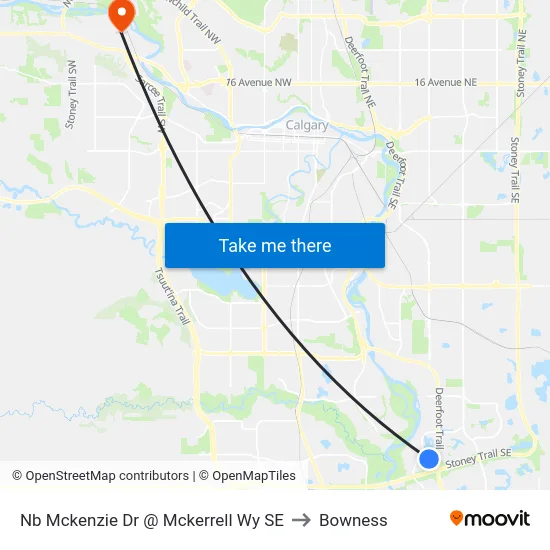 Nb  Mckenzie Dr @ Mckerrell Wy SE to Bowness map