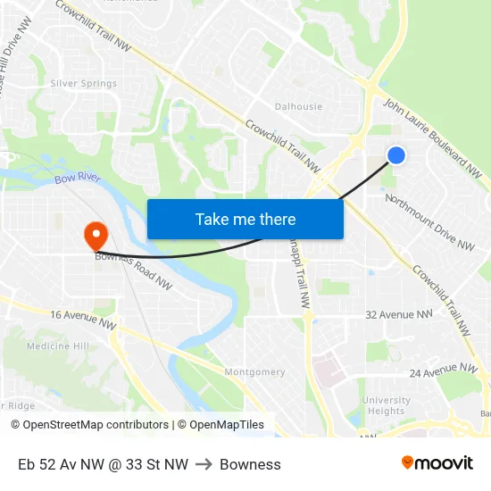 Eb 52 Av NW @ 33 St NW to Bowness map