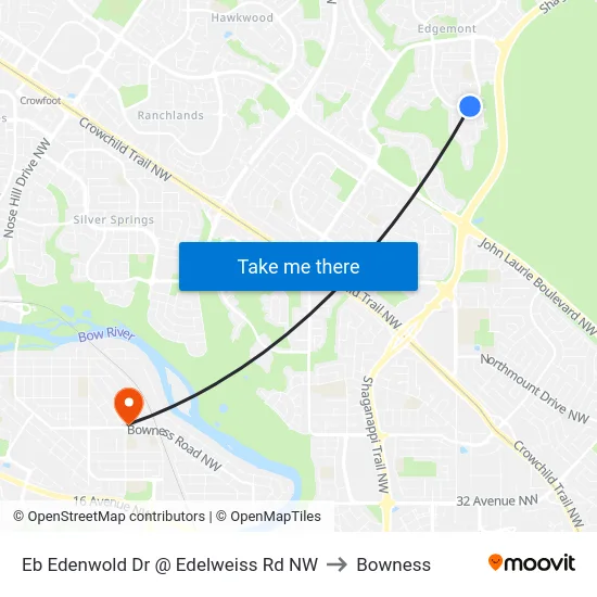 Eb Edenwold Dr @ Edelweiss Rd NW to Bowness map