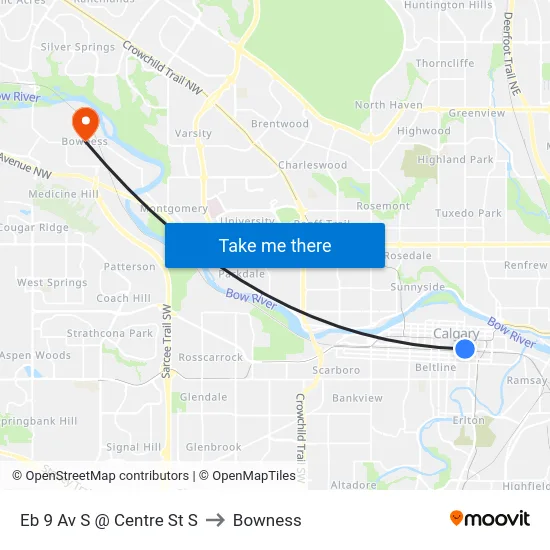 Eb 9 Av S @ Centre St S to Bowness map